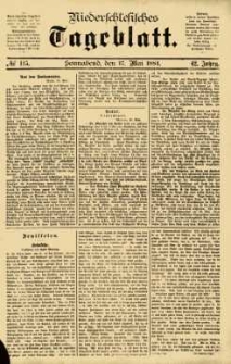 Niederschlesisches Tageblatt, no 115 (Sonnabend, den 17. Mai 1884)