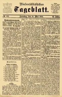 Niederschlesisches Tageblatt, no 116 (Sonntag, den 18. Mai 1884)