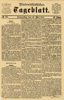 Niederschlesisches Tageblatt, no 124 (Donnerstag, den 29. Mai 1884)