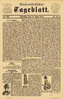 Niederschlesisches Tageblatt, no 139 (Dienstag, den 17. Juni 1884)
