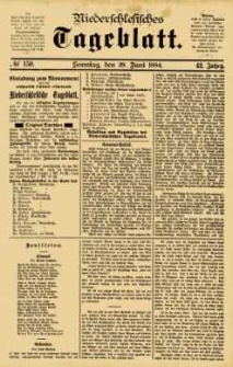 Niederschlesisches Tageblatt, no 150 (Sonntag, den 29. Juni 1884)