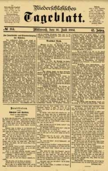 Niederschlesisches Tageblatt, no 164 (Mittwoch, den 16. Juli 1884)