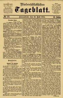 Niederschlesisches Tageblatt, no 173 (Sonnabend, den 26. Juli 1884)
