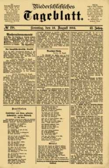 Niederschlesisches Tageblatt, no 198 (Sonntag, den 24. August 1884)