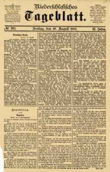 Niederschlesisches Tageblatt, no 202 (Freitag, den 29. August 1884)