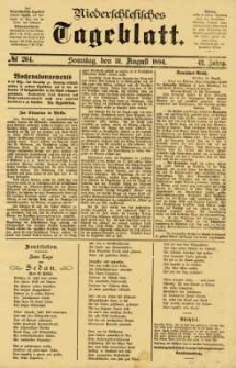 Niederschlesisches Tageblatt, no 204 (Sonntag, den 31. August 1884)