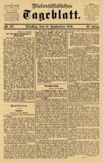 Niederschlesisches Tageblatt, no 217 (Dienstag, den 16. September 1884)