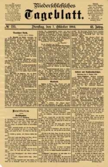 Niederschlesisches Tageblatt, no 235 (Dienstag, den 7. Oktober 1884)