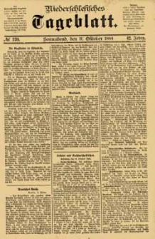 Niederschlesisches Tageblatt, no 239 (Sonnabend, den 11. Oktober 1884)