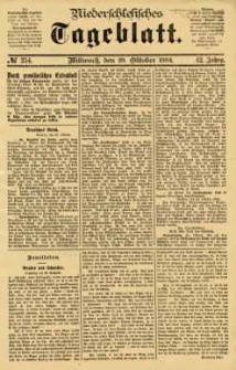 Niederschlesisches Tageblatt, no 254 (Mittwoch, den 29. Oktober 1884)