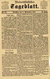 Niederschlesisches Tageblatt, no 259 (Dienstag, den 4. November 1884)