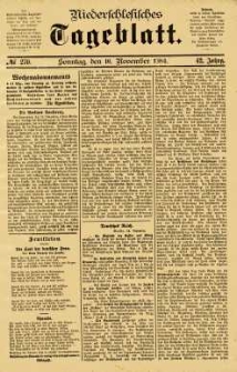 Niederschlesisches Tageblatt, no 270 (Sonntag, den 16. November 1884)