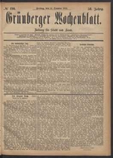 Gr&uuml;nberger Wochenblatt: Zeitung f&uuml;r Stadt und Land, No. 120. (13. October 1882)
