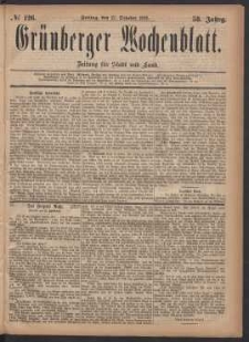 Grünberger Wochenblatt: Zeitung für Stadt und Land, No. 126. (27. October 1882)