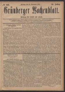 Gr&uuml;nberger Wochenblatt: Zeitung f&uuml;r Stadt und Land, No. 153. (29. December 1882)