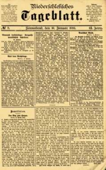 Niederschlesisches Tageblatt, no 8 (Sonnabend, den 10. Januar 1885)