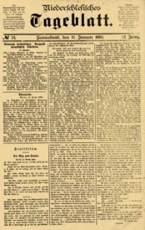 Niederschlesisches Tageblatt, no 14 (Sonnabend, den 17. Januar 1885)