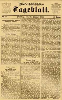 Niederschlesisches Tageblatt, no 16 (Dienstag, den 20. Januar 1885)