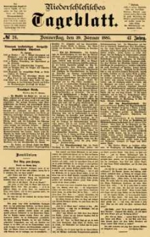 Niederschlesisches Tageblatt, no 24 (Donnerstag, den 29. Januar 1885)