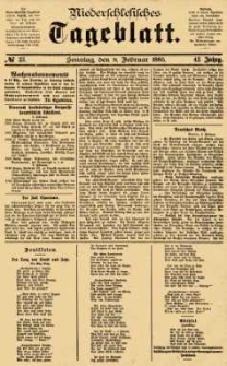 Niederschlesisches Tageblatt, no 33 (Sonntag, den 8. Februar 1885)