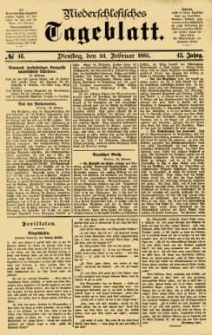 Niederschlesisches Tageblatt, no 46 (Dienstag, den 24. Februar 1885)