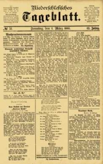 Niederschlesisches Tageblatt, no 51 (Sonntag, den 1. M&auml;rz 1885