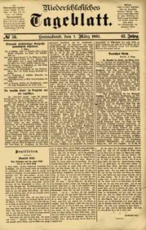 Niederschlesisches Tageblatt, no 56 (Sonnabend, den 7. März 1885)