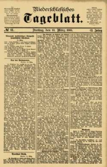 Niederschlesisches Tageblatt, no 61 (Freitag, den 13. März 1885)