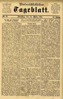 Niederschlesisches Tageblatt, no 70 (Dienstag, den 24. M&auml;rz 1885)