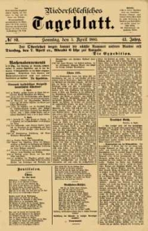 Niederschlesisches Tageblatt, no 80 (Sonntag, den 5. April 1885)