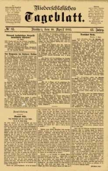 Niederschlesisches Tageblatt, no 83 (Freitag, den 10. April 1885)