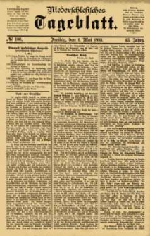 Niederschlesisches Tageblatt, no 100 (Freitag, den 1. Mai 1885)