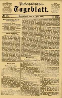Niederschlesisches Tageblatt, no 107 (Sonnabend, den 9. Mai 1885)
