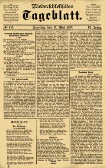 Niederschlesisches Tageblatt, no 113 (Sonntag, den 17. Mai 1885)