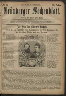 Gr&uuml;nberger Wochenblatt: Zeitung f&uuml;r Stadt und Land, No. 10. (24. Januar 1883)