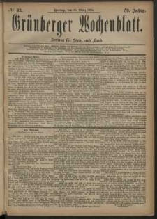 Gr&uuml;nberger Wochenblatt: Zeitung f&uuml;r Stadt und Land, No. 32. (16. M&auml;rz 1883)