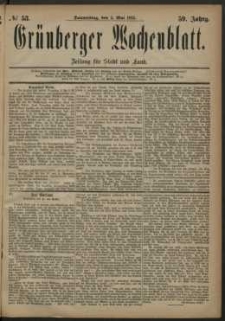 Gr&uuml;nberger Wochenblatt: Zeitung f&uuml;r Stadt und Land, No. 53. (3. Mai 1883)