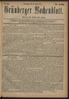 Gr&uuml;nberger Wochenblatt: Zeitung f&uuml;r Stadt und Land, No. 84. (15. Juli 1883)