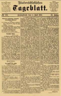 Niederschlesisches Tageblatt, no 153 (Sonnabend, den 4. Juli 1885)