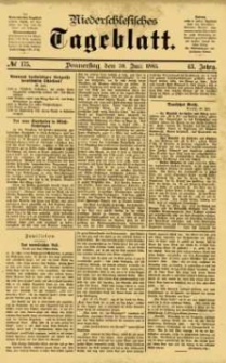 Niederschlesisches Tageblatt, no 175 (Donnerstag, den 30. Juli 1885)