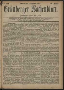 Grünberger Wochenblatt: Zeitung für Stadt und Land, No. 108. (9. September 1883)
