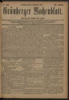 Grünberger Wochenblatt: Zeitung für Stadt und Land, No. 144. (2. December 1883)