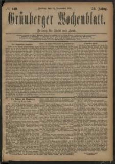 Gr&uuml;nberger Wochenblatt: Zeitung f&uuml;r Stadt und Land, No. 149. (14. December 1883)