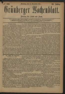 Gr&uuml;nberger Wochenblatt: Zeitung f&uuml;r Stadt und Land, No. 150. (16. December 1883)