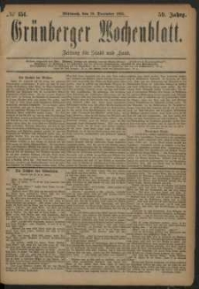 Gr&uuml;nberger Wochenblatt: Zeitung f&uuml;r Stadt und Land, No. 151. (19. December 1883)