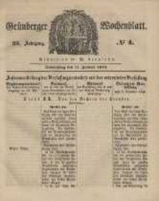 Gr&uuml;nberger Wochenblatt, No. 4. (11. Januar 1849).