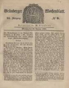 Gr&uuml;nberger Wochenblatt, No. 9. (28. Januar 1849).