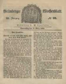 Gr&uuml;nberger Wochenblatt, No. 22. (15. M&auml;rz 1849).