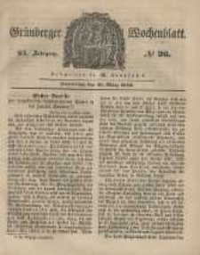 Gr&uuml;nberger Wochenblatt, No. 26. (29. M&auml;rz 1849).