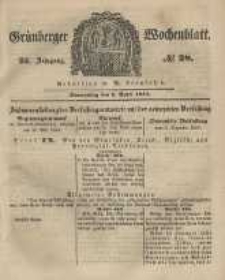 Gr&uuml;nberger Wochenblatt, No. 28. (5. April 1849).